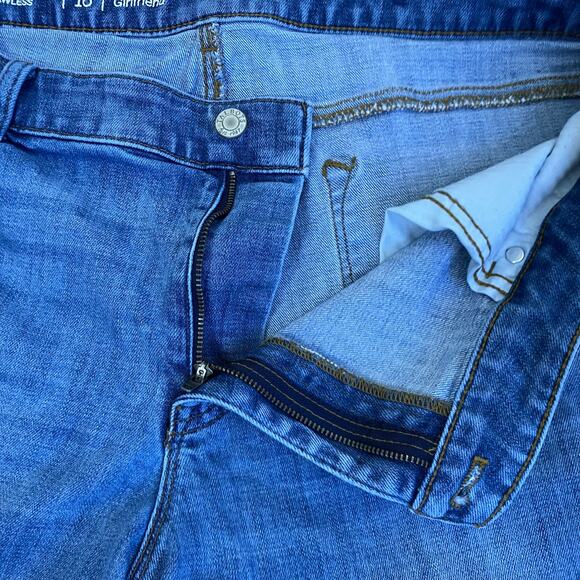 Talbots Sz 16 Flawless Girlfriend Cropped Jeans Floral Embroidered Medium Wash - Picture 11 of 16